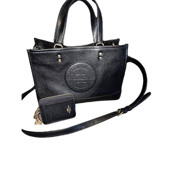 Leather Coach Tote Purse With Matching Wallet Wristlet - Picture 1 of 10